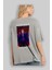 Gecko Moria Arka Baskılı Gri Oversize T-Shirt Unisex Erkek Kadın Bisiklet Yaka 3