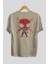 Spiderman (17) Arka Baskılı Bej Oversize T-Shirt Bisiklet Yaka Pamuk Erkek Kadın 2