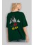 Mickey Arka Baskılı Zümrüt Yeşili Oversize T-Shirt Unisex Erkek Kadın Bisiklet Yaka 4