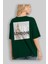 London 2 Arka Baskılı Zümrüt Yeşili Oversize T-Shirt Unisex Erkek Kadın Bisiklet Yaka 4