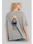 Teddy Bear Born With Style Arka Baskılı Gri Oversize T-Shirt Unisex Erkek Kadın Bisiklet Yaka 3