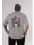 Akeno Himejima 4 Anime Arka Baskılı Gri Oversize T-Shirt %100 Pamuk Erkek Kadın 1