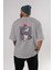 Akeno Himejima 4 Anime Arka Baskılı Gri Oversize T-Shirt %100 Pamuk Erkek Kadın 4