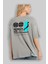 Yamanote Line Arka Baskılı Gri Oversize T-Shirt Unisex Erkek Kadın Bisiklet Yaka 3