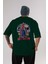 Spiderman Rock Arka Baskılı Zümrüt Yeşili Oversize T-Shirt Bisiklet Yaka Erkek Kadın 1