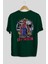 Spiderman Rock Arka Baskılı Zümrüt Yeşili Oversize T-Shirt Bisiklet Yaka Erkek Kadın 2