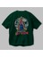 Spiderman Rock Arka Baskılı Zümrüt Yeşili Oversize T-Shirt Bisiklet Yaka Erkek Kadın 3