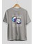 Dice Yazılı Ön Baskılı Gri Oversize T-Shirt Unisex Erkek Kadın Bisiklet Yaka 2