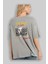 The King Is Here Yazılı Arka Baskılı Gri Oversize T-Shirt Unisex Erkek Kadın Bisiklet Yaka 3
