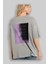 Vision Yazılı Arka Baskılı Gri Oversize T-Shirt Unisex Erkek Kadın Bisiklet Yaka 3