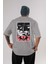 Batman (23) Arka Baskılı Gri Oversize T-Shirt Bisiklet Yaka Pamuk Erkek Kadın 1