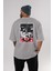 Batman (23) Arka Baskılı Gri Oversize T-Shirt Bisiklet Yaka Pamuk Erkek Kadın 4