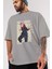 Yuuji Itadori 1 Anime Ön Baskılı Gri Oversize T-Shirt %100 Pamuk Erkek Kadın 3