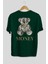 Teddy Bear Money Arka Baskılı Zümrüt Yeşili Oversize T-Shirt Erkek Kadın Bisiklet Yaka 2