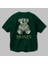 Teddy Bear Money Arka Baskılı Zümrüt Yeşili Oversize T-Shirt Erkek Kadın Bisiklet Yaka 3