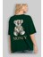 Teddy Bear Money Arka Baskılı Zümrüt Yeşili Oversize T-Shirt Erkek Kadın Bisiklet Yaka 4