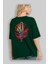 Spıderman 2 Arka Baskılı Zümrüt Yeşili Oversize T-Shirt Erkek Kadın Bisiklet Yaka 4