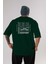 Berlin Arka Baskılı Zümrüt Yeşili Oversize T-Shirt Unisex Erkek Kadın Bisiklet Yaka 1