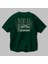 Berlin Arka Baskılı Zümrüt Yeşili Oversize T-Shirt Unisex Erkek Kadın Bisiklet Yaka 3