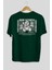 Bear Sadness 2 Arka Baskılı Zümrüt Yeşili Oversize T-Shirt Unisex Erkek Kadın Bisiklet Yaka 2