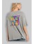 Hello Omg Arka Baskılı Gri Oversize T-Shirt Unisex Erkek Kadın Bisiklet Yaka 3