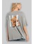 Teddy Bear Hi Nice To Meet Arka Baskılı Gri Oversize T-Shirt Unisex Erkek Kadın Bisiklet Yaka 3