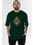 Flash Avengers Ön Baskılı Zümrüt Yeşili Oversize T-Shirt Bisiklet Yaka Pamuk Erkek Kadın 1