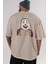 Joker (10) Arka Baskılı Bej Oversize T-Shirt Bisiklet Yaka Pamuk Erkek Kadın 5