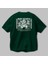 Bear Sadness 2 Arka Baskılı Zümrüt Yeşili Oversize T-Shirt Unisex Erkek Kadın Bisiklet Yaka 3
