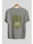Hulk (3) Arka Baskılı Gri Oversize T-Shirt Bisiklet Yaka Pamuk Erkek Kadın 2