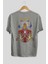 Iron Man (3) Arka Baskılı Gri Oversize T-Shirt Bisiklet Yaka Pamuk Erkek Kadın 2