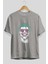 Joker 1 Ön Baskılı Gri Oversize T-Shirt Bisiklet Yaka Pamuk Erkek Kadın 2