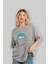 Joker 1 Ön Baskılı Gri Oversize T-Shirt Bisiklet Yaka Pamuk Erkek Kadın 4