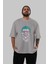 Joker 1 Ön Baskılı Gri Oversize T-Shirt Bisiklet Yaka Pamuk Erkek Kadın 5