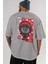 Squid Game (4) Arka Baskılı Gri Oversize T-Shirt Bisiklet Yaka Pamuk Erkek Kadın 5