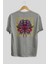 Snake Arka Baskılı Gri Oversize T-Shirt Unisex Erkek Kadın Bisiklet Yaka 2