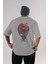 Death Note -Ryuk Anime Arka Baskılı Gri Oversize T-Shirt %100 Pamuk Erkek Kadın 1