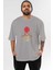 Flash Avengers (2) Ön Baskılı Gri Oversize T-Shirt Bisiklet Yaka Pamuk Erkek Kadın 1