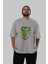 Hulk (4) Ön Baskılı Gri Oversize T-Shirt Bisiklet Yaka Pamuk Erkek Kadın 5