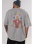 Iron Man (3) Arka Baskılı Gri Oversize T-Shirt Bisiklet Yaka Pamuk Erkek Kadın 5