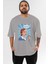 Everyday Is Women Day Ön Baskılı Gri Oversize T-Shirt Unisex Erkek Kadın Bisiklet Yaka 1
