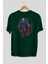 Superman Arka Baskılı Zümrüt Yeşili Oversize T-Shirt Erkek Kadın Bisiklet Yaka 2