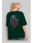 Superman Arka Baskılı Zümrüt Yeşili Oversize T-Shirt Erkek Kadın Bisiklet Yaka 4
