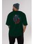 Superman Arka Baskılı Zümrüt Yeşili Oversize T-Shirt Erkek Kadın Bisiklet Yaka 5