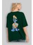 Donald Arka Baskılı Zümrüt Yeşili Oversize T-Shirt Unisex Erkek Kadın Bisiklet Yaka 4