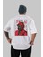 Squid Game (5) Arka Baskılı Beyaz Oversize T-Shirt Bisiklet Yaka Pamuk Erkek Kadın 1