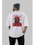 Squid Game (5) Arka Baskılı Beyaz Oversize T-Shirt Bisiklet Yaka Pamuk Erkek Kadın 4