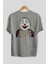 Joker (10) Arka Baskılı Gri Oversize T-Shirt Bisiklet Yaka Pamuk Erkek Kadın 2