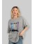 Dubai Yazılı Ön Baskılı Gri Oversize T-Shirt Unisex Erkek Kadın Bisiklet Yaka 4