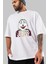Joker (10) Ön Baskılı Beyaz Oversize T-Shirt Bisiklet Yaka Erkek Kadın 3